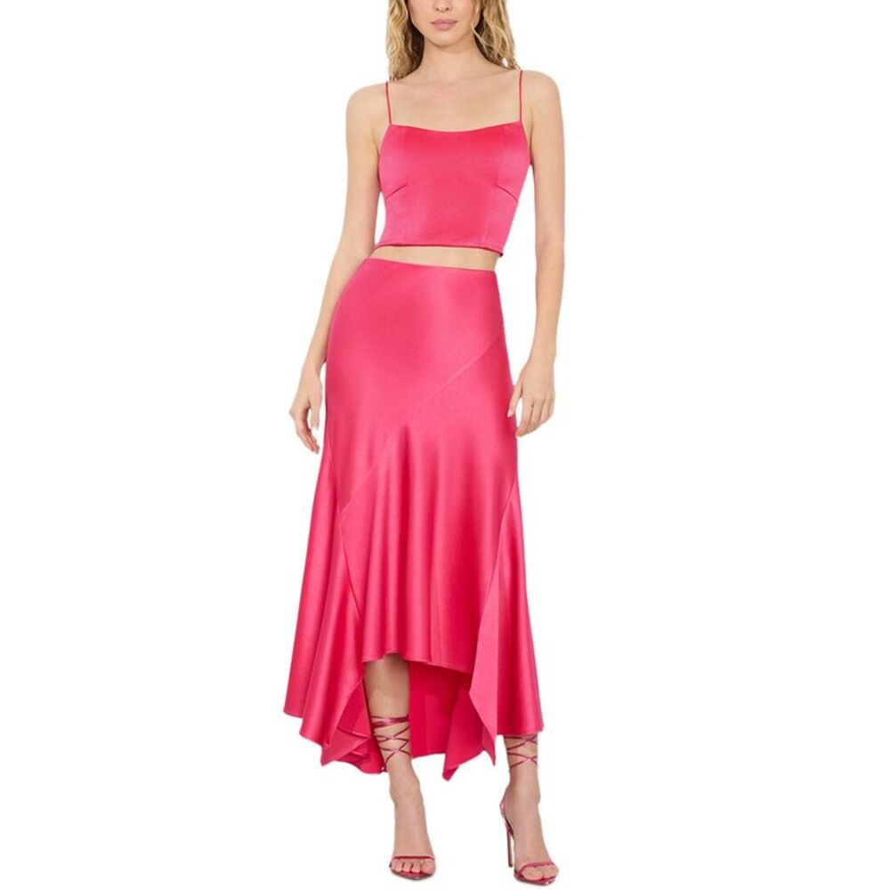 Alice + Olivia Womens Rosa Slip Skirt, Pink - Picture 3 of 4